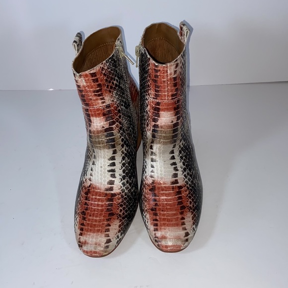 Anthropologie Korks Leyland Leather Snake Print Booties - Picture 2 of 13